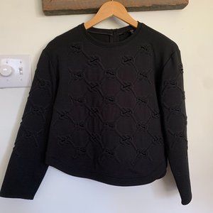 NWOT Tibi Black Sailor Knot Embroidered Sweater